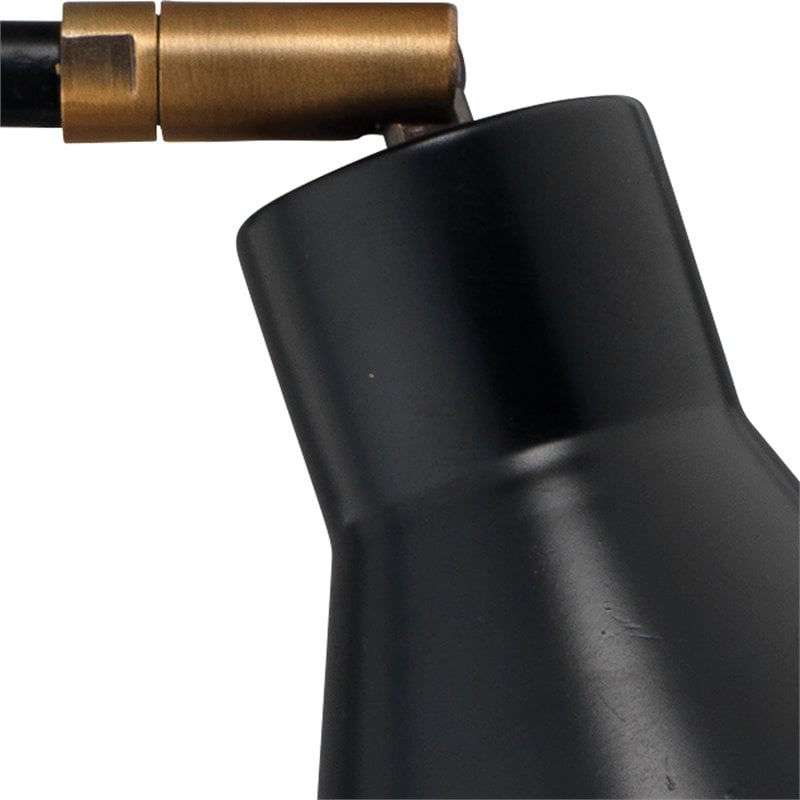 Maklaine Iron and Marble Adjustable Task Lamp in Black/Antique Brass