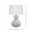 Maklaine Handmade Gourd Reactive Glaze Ceramic Table Lamp in White/Blue