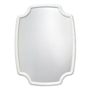Maklaine Quatrefoil-Inspired Textured Resin Wall Mirror in White
