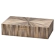 Maklaine Straw Marquetry Decorative Box With Suede Lining in Gray