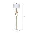Maklaine Nautical Corn Rope Floor Lamp With Linen Drum Shade in Natural