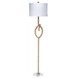 Maklaine Nautical Corn Rope Floor Lamp With Linen Drum Shade in Natural