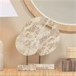 Maklaine Hand-Carved Natural Marble Decorative Sculpture on Stand