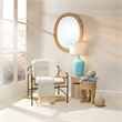 Maklaine Handcrafted Mango Wood Stacked Cylinder Side Table in White