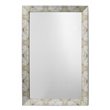 Maklaine Small Rectangle Faux Horn Lacquered Wall Mirror in Gray/Beige