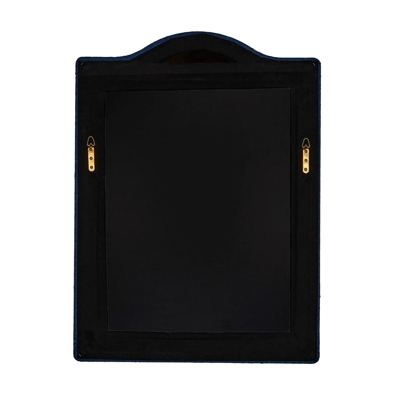 Maklaine Contemporary Handmade Dyed Raffia Arch Wall Mirror in Indigo