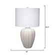 Maklaine Handmade Ribbed Ceramic Table Lamp With Linen Drum Shade