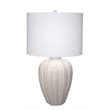 Maklaine Handmade Ribbed Ceramic Table Lamp With Linen Drum Shade