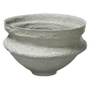Maklaine Handcrafted Cotton Mache Large Decorative Bowl in Green