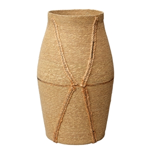 Maklaine Handwoven Natural Seagrass Jute Decorative Basket in Natural