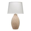 Maklaine Coastal Jute Rope-Wrapped Table Lamp With Linen Shade