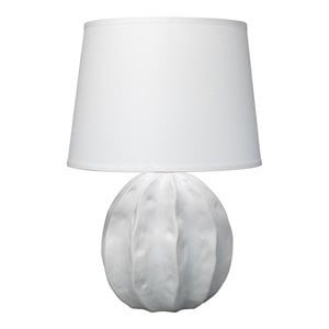 Maklaine Coastal Ceramic Organic-Shape Table Lamp With Linen Shade in White