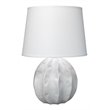 Maklaine Coastal Ceramic Organic-Shape Table Lamp With Linen Shade in White