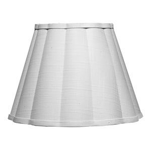 Maklaine Artisan 1-Light Scalloped Iron and Linen Wall Sconce in White