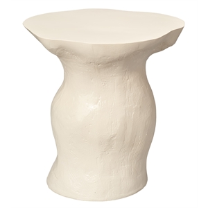 Maklaine Handcrafted Fiberglass Organic-Shape Side Table in Cream