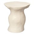 Maklaine Handcrafted Fiberglass Organic-Shape Side Table in Cream