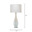 Maklaine Hand-Blown Glass Table Lamp With Linen Shade in Sky Blue