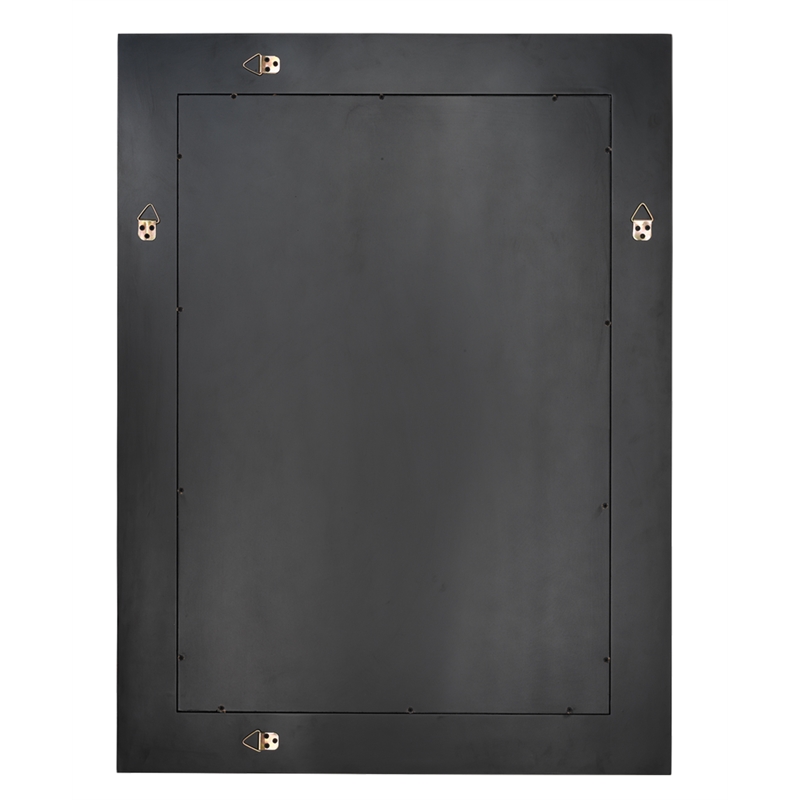 Maklaine Lacquered Inkblot-Pattern Beveled Wall Mirror in Gray/Cream