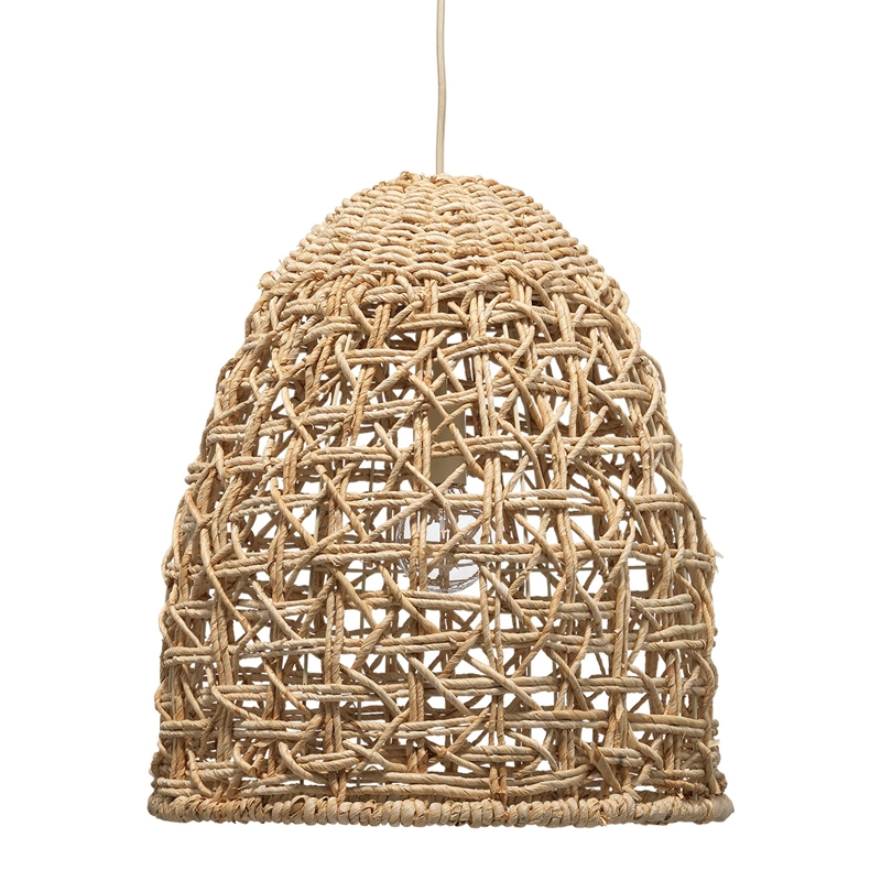 Maklaine Hand-Woven Natural Corn Straw Coastal Pendant in Natural