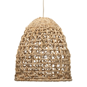 Maklaine Hand-Woven Natural Corn Straw Coastal Pendant in Natural