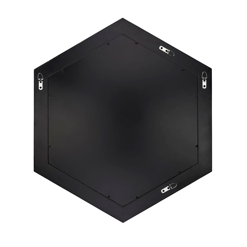 Maklaine Iridescent Mother of Pearl Hexagon Wall Mirror in Blue/White
