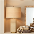 Maklaine Raffia-Wrapped Geometric Table Lamp With Raffia Shade in Natural