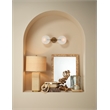 Maklaine Raffia-Wrapped Geometric Table Lamp With Raffia Shade in Natural
