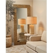 Maklaine Raffia-Wrapped Geometric Table Lamp With Raffia Shade in Natural