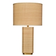 Maklaine Raffia-Wrapped Geometric Table Lamp With Raffia Shade in Natural