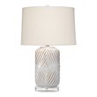Maklaine Modern Soft-Edge Ceramic Table Lamp in White and Natural