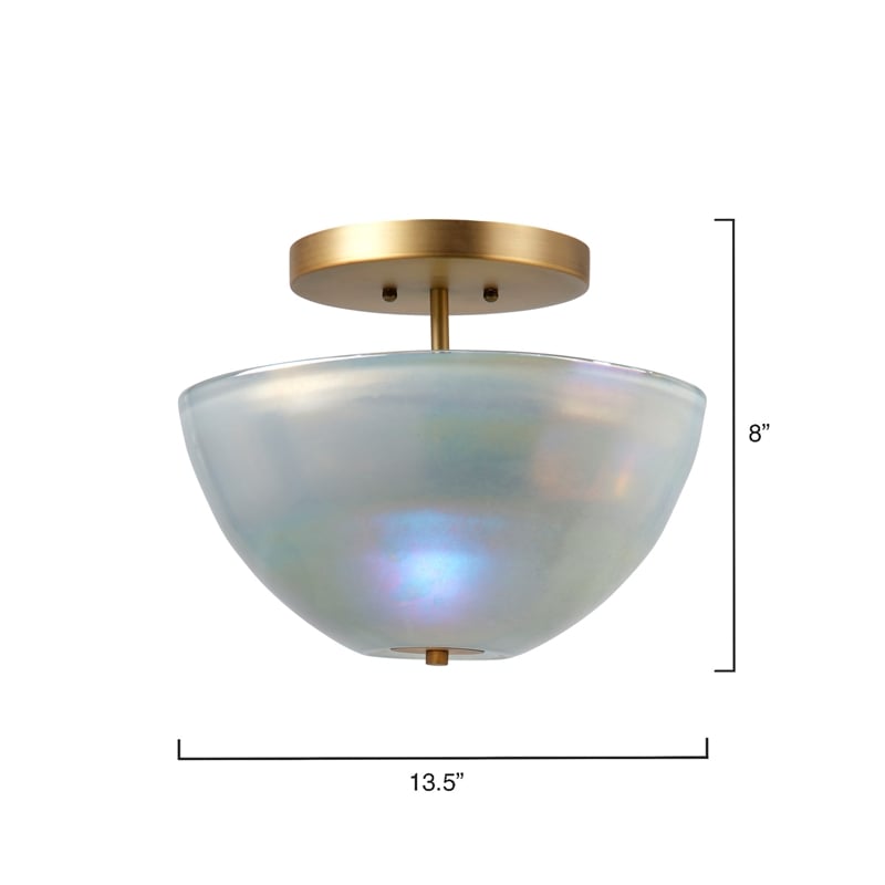 Maklaine Metallic Mouth-Blown Glass Semi-Flush Mount in Gray