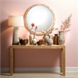 Maklaine Pleated Ceramic Table Lamp With Tapered Linen Shade in Cream