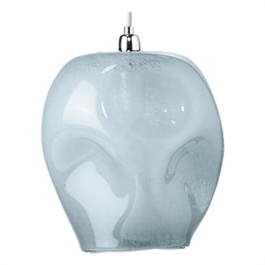 Maklaine Large Dimpled Glass Coastal Pendant Light in Cornflower Blue