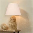 Maklaine Handwoven Corn Rope Table Lamp With Linen Shade in Natural