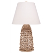Maklaine Handwoven Corn Rope Table Lamp With Linen Shade in Natural