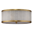 Maklaine Alabaster and Brass Flush Mount Ceiling Light in White/Large