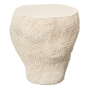 Maklaine Organic Fiberglass Amorphous Side Table Small in Cream