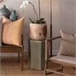 Maklaine Geometric Ceramic Accent Side Table in Pistachio Brass