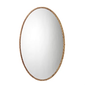 Maklaine Oval Hand-Braided Seagrass Coastal Wall Mirror in Natural