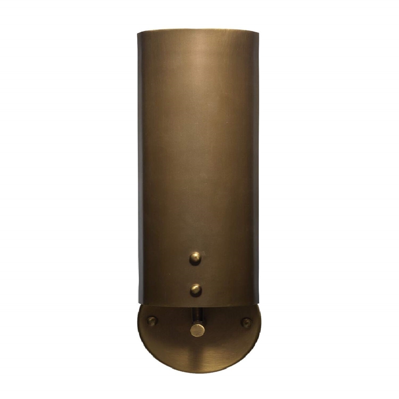 Maklaine Modern Steel Metal Wall Sconce in Satin Antique Brass