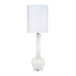 Maklaine Modern Glass Table Lamp With Linen Shade in Petal Pink
