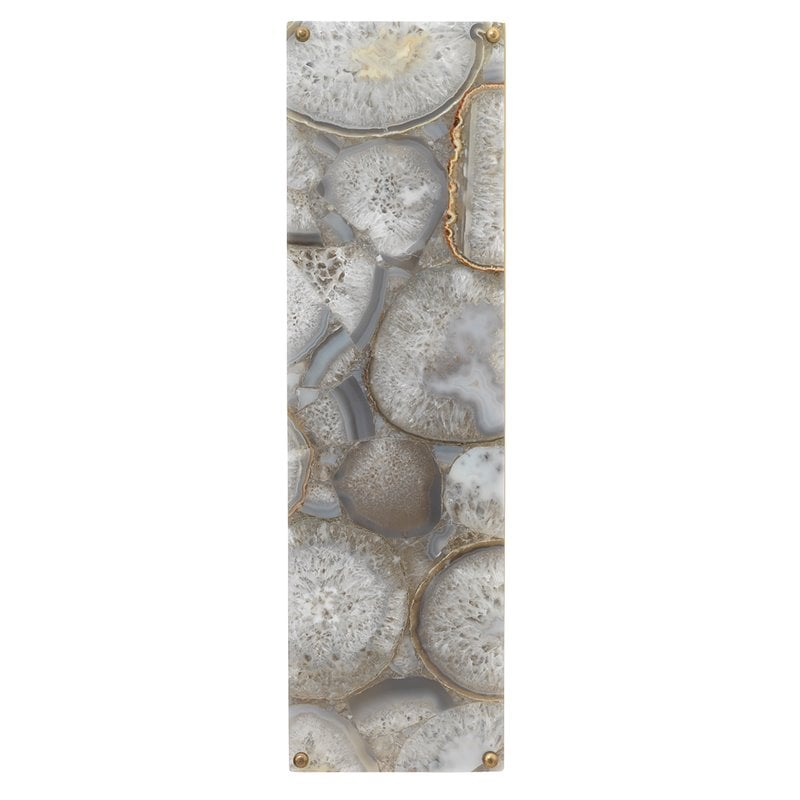 Maklaine Natural Agate Stone and Resin Wall Sconce in Antique Brass