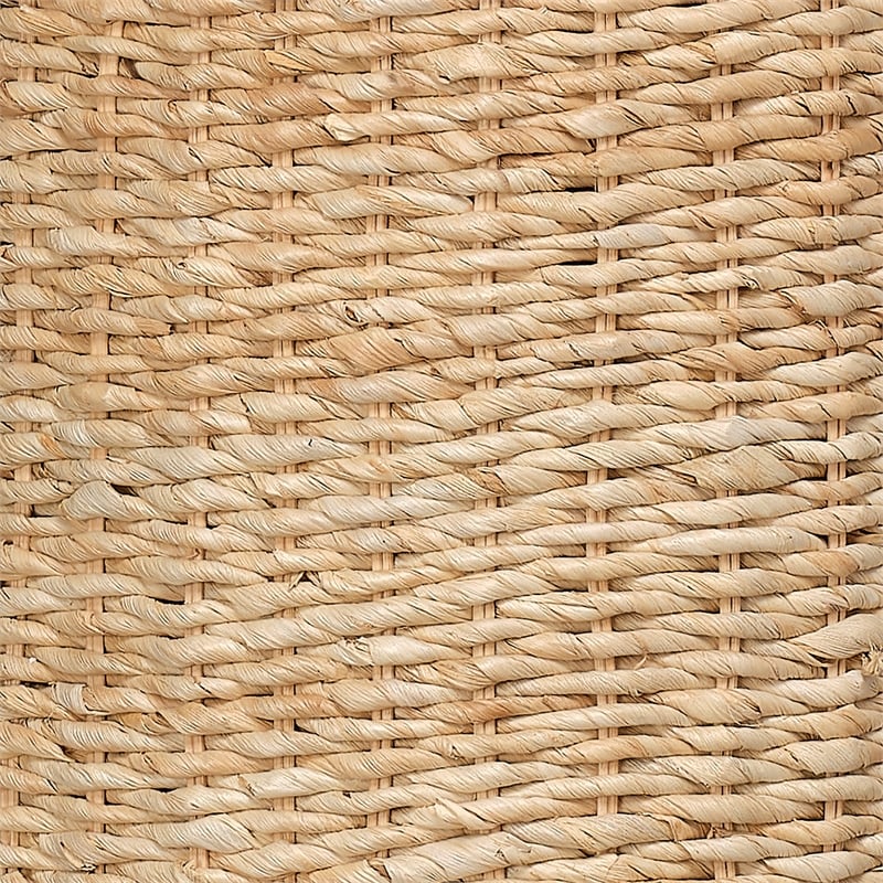 Maklaine Handwoven Cornstraw Floor Lamp With Cornhusk Drum Shade in Natural