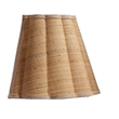 Maklaine Scalloped Raffia and Brass 1-Light Wall Sconce in Natural
