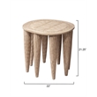 Maklaine Hand-Carved Mango Wood Side Table With Etched Top in Natural