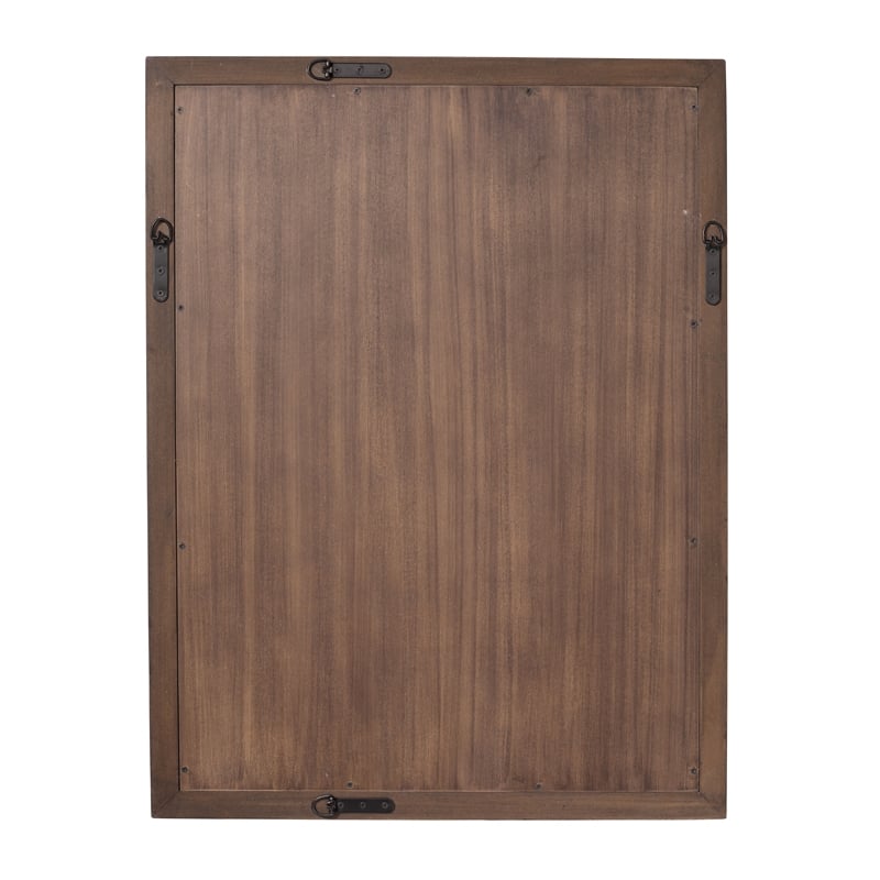 Maklaine Beveled Burl Wood Veneer Rectangle Wall Mirror in Charcoal
