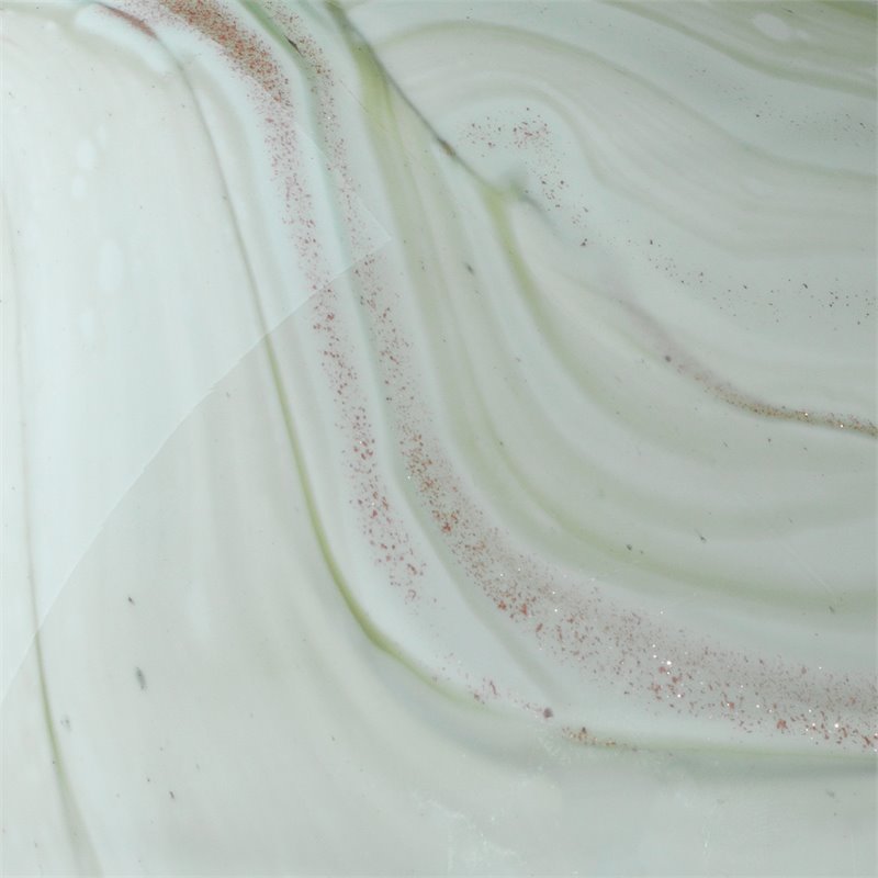 Maklaine Contemporary Handblown Glass Decorative Orb in Sage Green Swirl