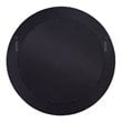 Maklaine Leather Hide Round Wall Mirror With Brass Rivets in Espresso