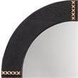 Maklaine Leather Hide Round Wall Mirror With Brass Rivets in Espresso