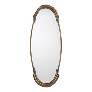 Maklaine French-Inspired Aluminum Mirror in Antique Brass Patina